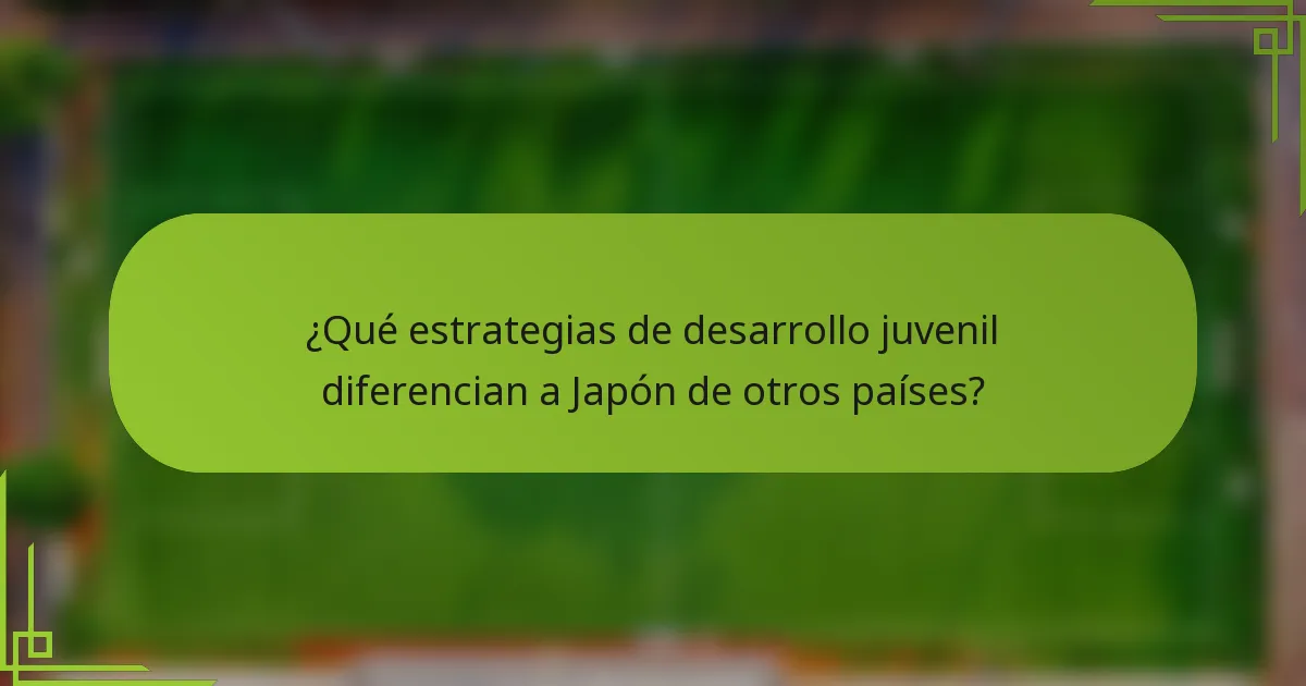 ¿Qué estrategias de desarrollo juvenil diferencian a Japón de otros países?